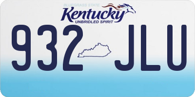 KY license plate 932JLU