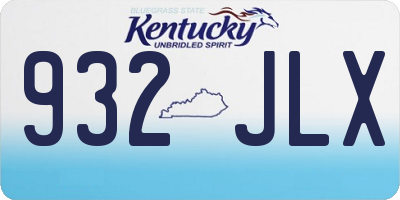 KY license plate 932JLX