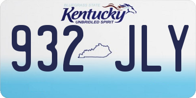 KY license plate 932JLY