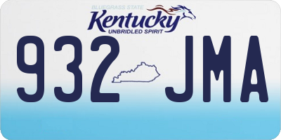 KY license plate 932JMA