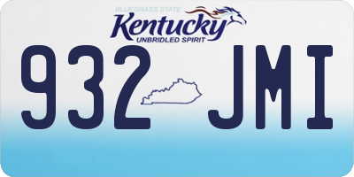 KY license plate 932JMI