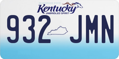 KY license plate 932JMN