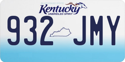 KY license plate 932JMY