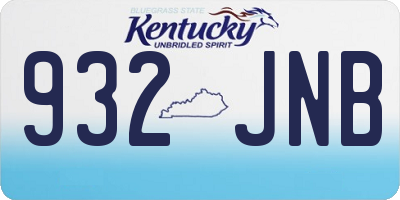 KY license plate 932JNB