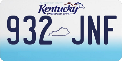 KY license plate 932JNF