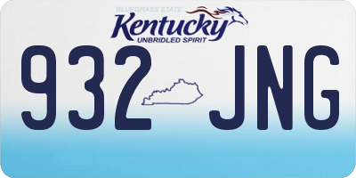KY license plate 932JNG