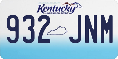 KY license plate 932JNM