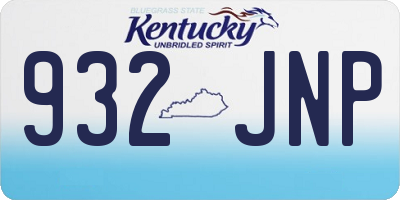 KY license plate 932JNP