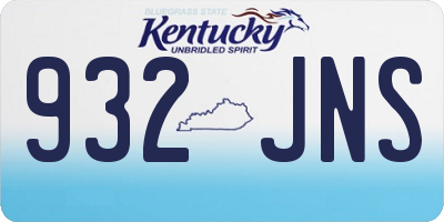 KY license plate 932JNS