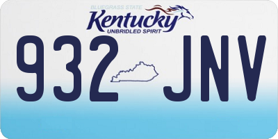 KY license plate 932JNV