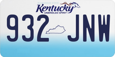 KY license plate 932JNW