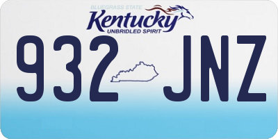 KY license plate 932JNZ