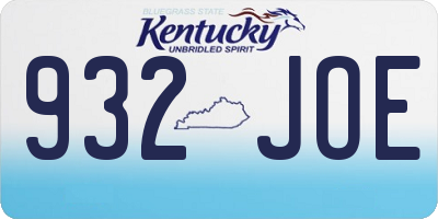 KY license plate 932JOE