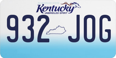 KY license plate 932JOG