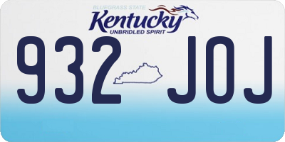KY license plate 932JOJ