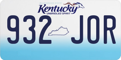 KY license plate 932JOR