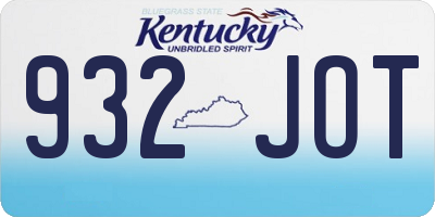 KY license plate 932JOT
