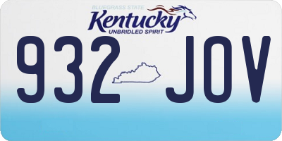 KY license plate 932JOV