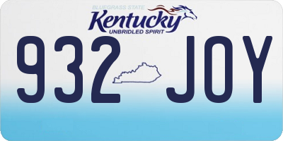 KY license plate 932JOY
