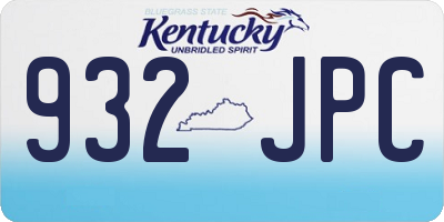KY license plate 932JPC