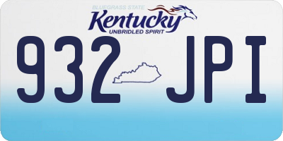 KY license plate 932JPI