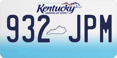 KY license plate 932JPM