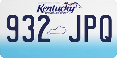 KY license plate 932JPQ