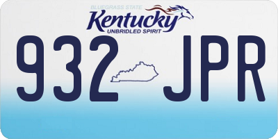 KY license plate 932JPR