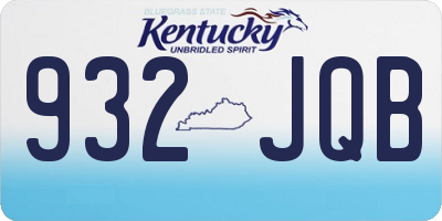 KY license plate 932JQB