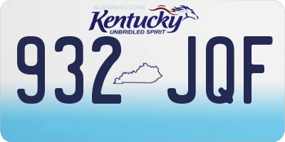 KY license plate 932JQF