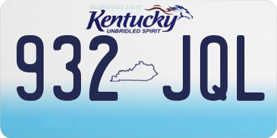 KY license plate 932JQL