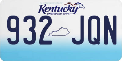 KY license plate 932JQN