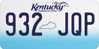 KY license plate 932JQP