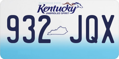 KY license plate 932JQX