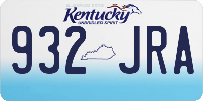 KY license plate 932JRA