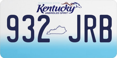 KY license plate 932JRB