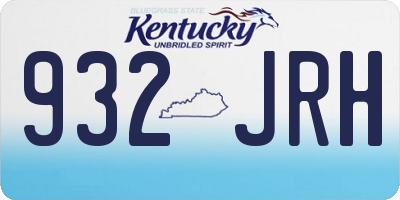 KY license plate 932JRH