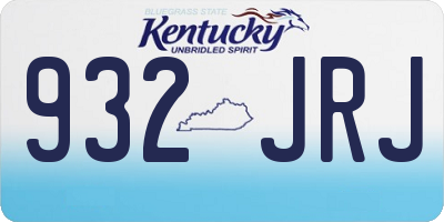 KY license plate 932JRJ