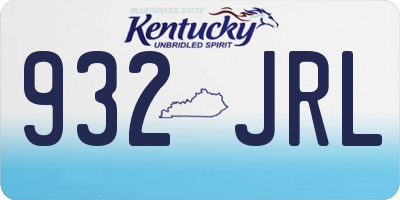 KY license plate 932JRL
