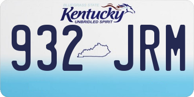 KY license plate 932JRM