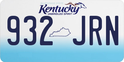 KY license plate 932JRN