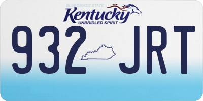 KY license plate 932JRT