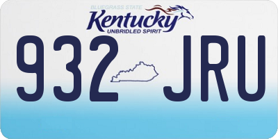 KY license plate 932JRU