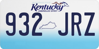KY license plate 932JRZ