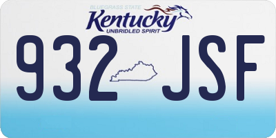 KY license plate 932JSF