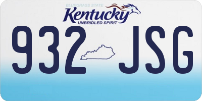 KY license plate 932JSG