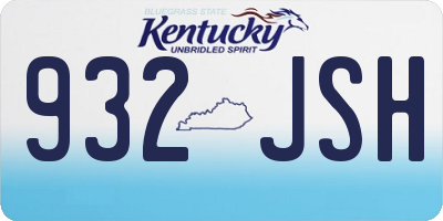 KY license plate 932JSH