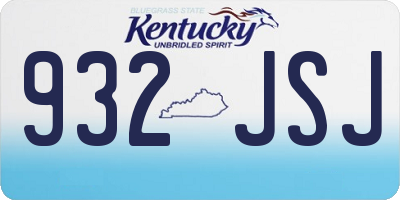 KY license plate 932JSJ