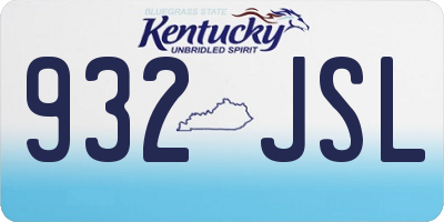 KY license plate 932JSL