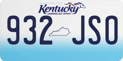 KY license plate 932JSO